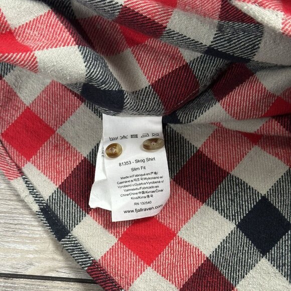 Fjallraven Red and Black Plaid Casual Button Down Shirt - Picture 5 of 5